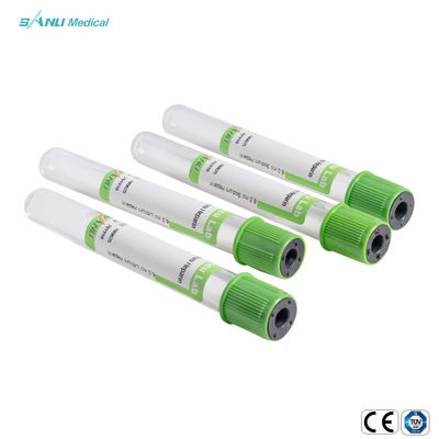 หลอดเก็บเลือดสุญญากาศโซเดียม / ลิเธียมเฮปารินเจล PSGT 13 * 100 มม