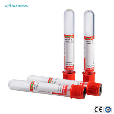 หลอดทดลองเลือดสุญญากาศสีแดงปลอดเชื้อแบบใช้แล้วทิ้ง 13*75/13*100*16*100