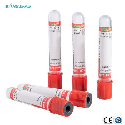หลอดทดลองเลือดสุญญากาศสีแดงปลอดเชื้อแบบใช้แล้วทิ้ง 13*75/13*100*16*100