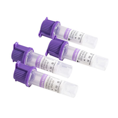 หลอดเก็บเลือดฝอย CE แบบใช้แล้วทิ้ง K2 EDTA Additive Lavender