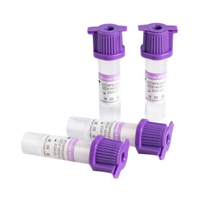 K2 EDTA หลอดเก็บเลือดฝอย ฝายางลาเวนเดอร์