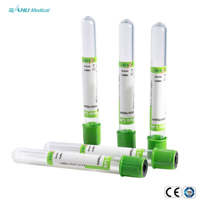 การเก็บเลือดแบบใช้แล้วทิ้ง Green Top Heparin Tube CE