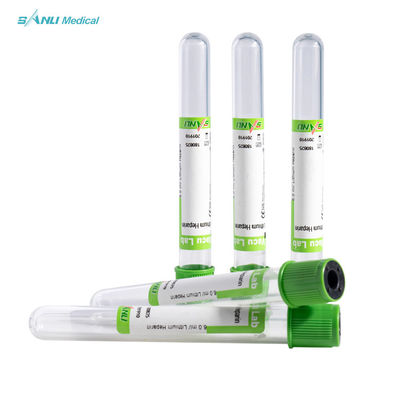 การเก็บเลือดแบบใช้แล้วทิ้ง Green Top Heparin Tube CE