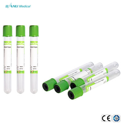 การเก็บเลือดแบบใช้แล้วทิ้ง Green Top Heparin Tube CE