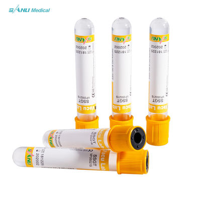 หลอดเก็บเลือด PET Clot Activator แบบใช้แล้วทิ้ง CE ISO ได้รับการอนุมัติด้วยเจล