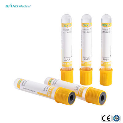 เจลสูญญากาศและก้อน Activator Tube SSGT Yellow Top สำหรับการเก็บเลือด