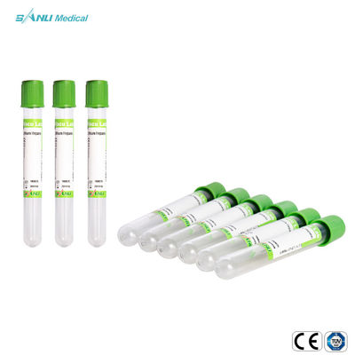 หลอดโซเดียมเฮปารินสีเขียวขนาด 5 มล. สำหรับวัสดุ PET เจาะเลือด