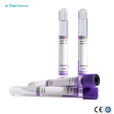 ISO9001 K2 EDTA หลอดเก็บเลือดสีม่วงด้านบนพร้อม GEL