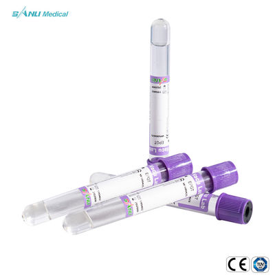 ISO9001 K2 EDTA หลอดเก็บเลือดสีม่วงด้านบนพร้อม GEL