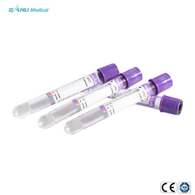 ISO9001 K2 EDTA หลอดเก็บเลือดสีม่วงด้านบนพร้อม GEL