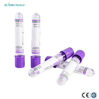 หลอดเก็บเลือดแก้ว ISO9001 5ml Lavender Top EDTA Tube
