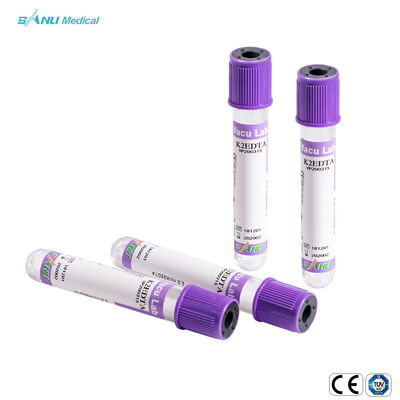 หลอดเก็บเลือดแก้ว ISO9001 5ml Lavender Top EDTA Tube