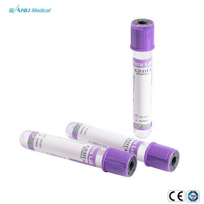 หลอดเก็บเลือดแก้ว ISO9001 5ml Lavender Top EDTA Tube