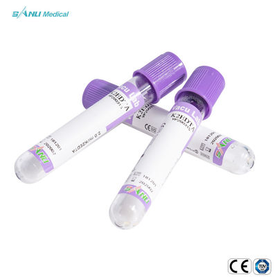 หลอดเก็บเลือดแก้ว ISO9001 5ml Lavender Top EDTA Tube