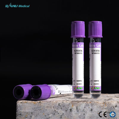 100pcs ถาดลาเวนเดอร์ Top Blood หลอด หมัน 6ml EDTA Whole Blood Tube