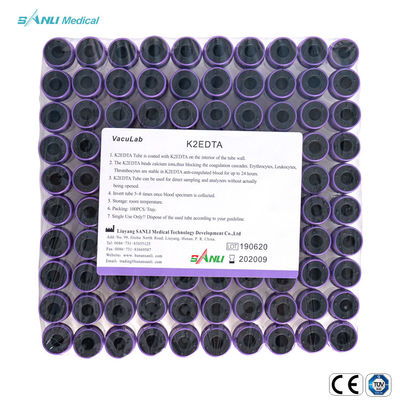 100pcs ถาดลาเวนเดอร์ Top Blood หลอด หมัน 6ml EDTA Whole Blood Tube