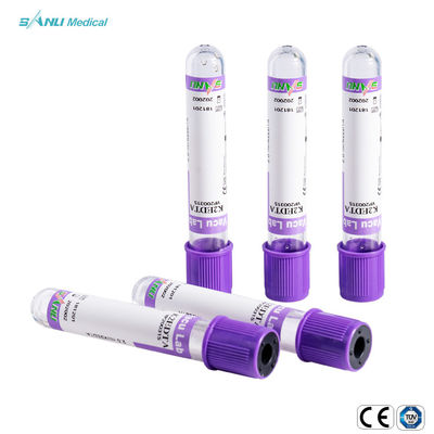 100pcs ถาดลาเวนเดอร์ Top Blood หลอด หมัน 6ml EDTA Whole Blood Tube