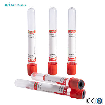 หลอดเก็บเลือดพลาสติกธรรมดา Red Top Sterile Non Toxic