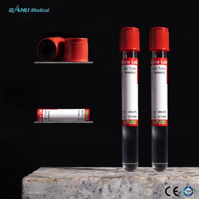 หลอดเก็บเลือดพลาสติกธรรมดา Red Top Sterile Non Toxic