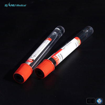 หลอดเก็บเลือดพลาสติกธรรมดา Red Top Sterile Non Toxic
