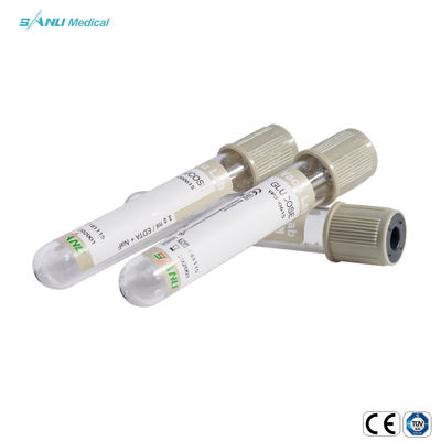 สูญญากาศ PET Glucose Collection Tube สีเทาด้านบนโซเดียมฟลูออไรด์ EDTA Tube