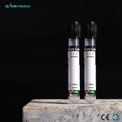 PET หลอดเก็บเลือด ESR แบบใช้แล้วทิ้งที่มี 3.8% Trisodium Citrate Solution