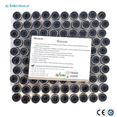 สูญญากาศ 6ml สีเทาหลอดเก็บเลือดด้านบนแก้วกลูโคสเลือด Tube