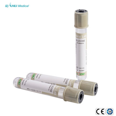 สูญญากาศ 6ml สีเทาหลอดเก็บเลือดด้านบนแก้วกลูโคสเลือด Tube