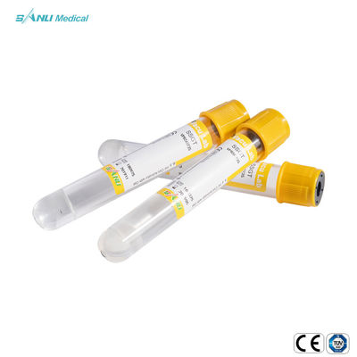 หลอดเก็บเลือดสูญญากาศ PET แบบใช้แล้วทิ้ง Clot Activator พร้อมเจล 16x100mm