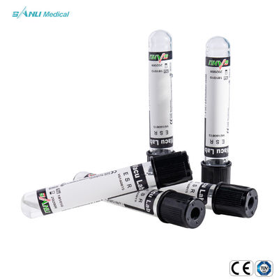 หลอดเก็บเลือดสูญญากาศ 13x75 มม. ESR พร้อมโซเดียมซิเตรต 0.129mol / L 0.129mol / L
