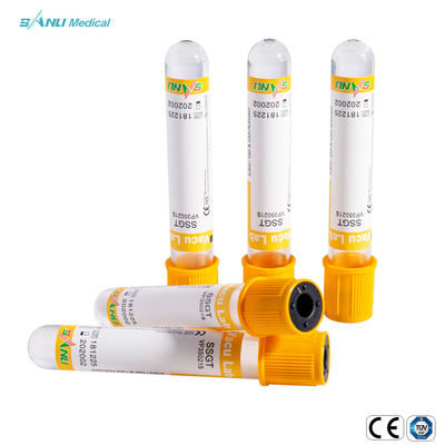 หลอดเก็บเลือดพลาสติกขนาด 13x75 มม. หลอดเจลแบบใช้แล้วทิ้งพร้อม Clot Activator