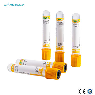 หลอดเก็บเลือดพลาสติกขนาด 4 มล. หลอด SST สีเหลืองด้านบนสำหรับการตรวจซีรั่ม