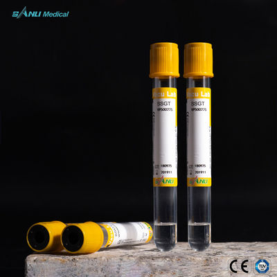 หลอดเก็บเลือดพลาสติกขนาด 4 มล. หลอด SST สีเหลืองด้านบนสำหรับการตรวจซีรั่ม