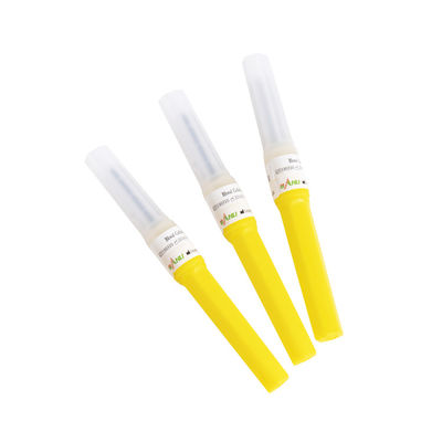 เข็มเจาะเลือดแบบใช้แล้วทิ้ง 20G สีเหลืองเอทิลีนออกไซด์ฆ่าเชื้อ