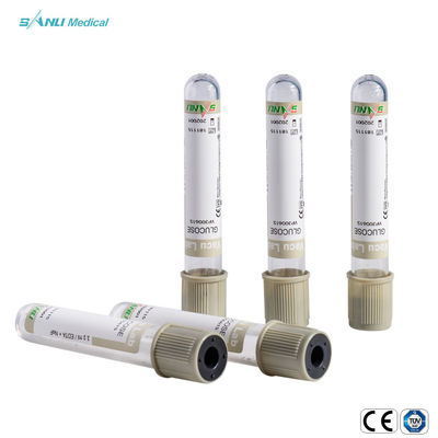 Grey Top Blood Glucose Tube 13x75mm โซเดียมฟลูออไรด์ EDTA Additive