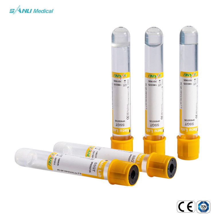 SSGT Plastic Blood Collection Tubes Gel And Clot Activator Tube สำหรับการแยกเซรั่ม