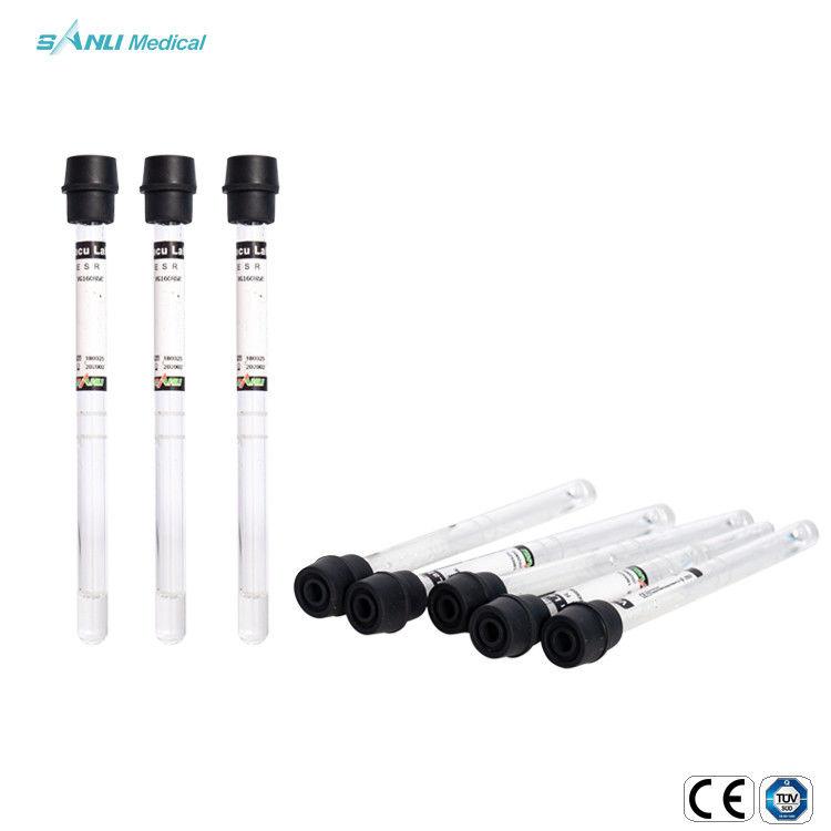 หลอดเก็บเลือดสูญญากาศแก้ว CE ESR 1.6ml ทิ้ง 3.8% โซเดียมซิเตรต